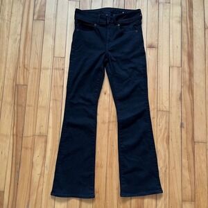 American Eagle Next Level Stretch Black Flare Jeans Womens Size 6 Short